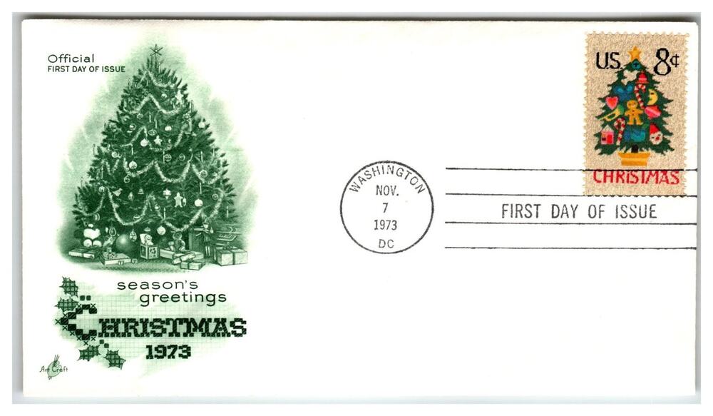 Scott #1508 Christmas Tree 1973 First Day Cover FDC Artcraft Unaddressed